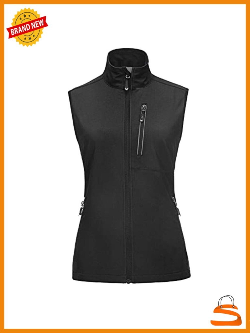 33,000ft Women's Lightweight Windproof Water-Resistant Running Vest with 6